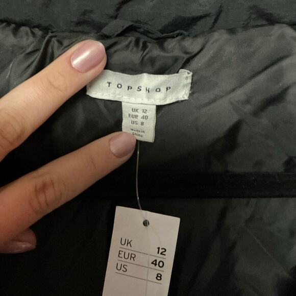 Topshop Women's Tie Detail Puffer Jacket Size 8 - Picture 6 of 9